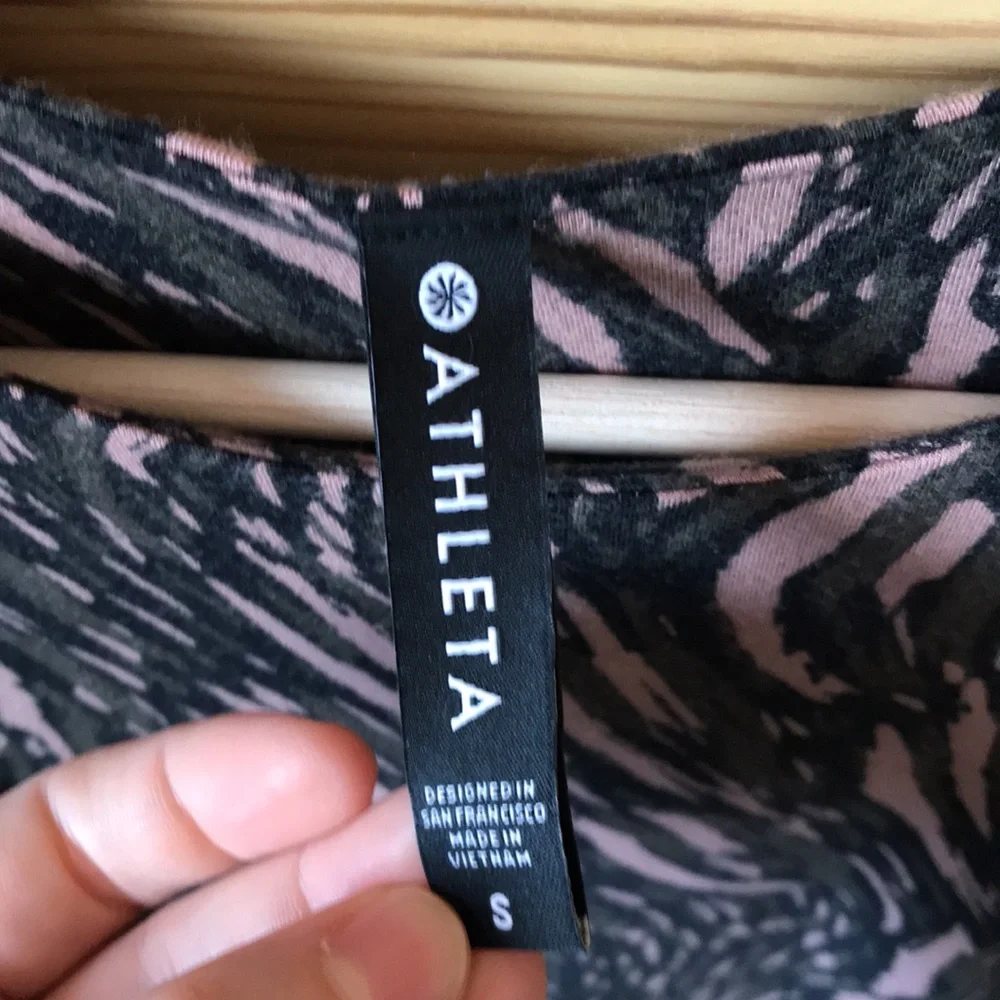 ATHLETA Santorini Thera Printed Dress Abstraction Black/Peat Size Small